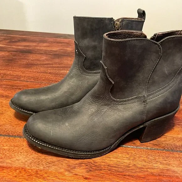 Pecos Bill black leather cowgirl short boots size 7.5 Never worn - Picture 3 of 7